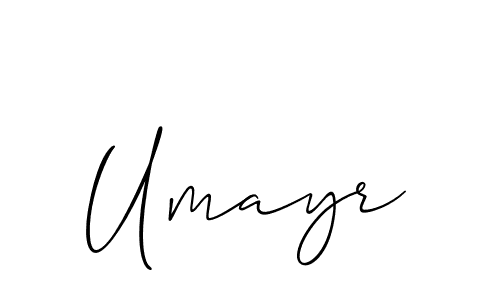 How to make Umayr signature? Allison_Script is a professional autograph style. Create handwritten signature for Umayr name. Umayr signature style 2 images and pictures png
