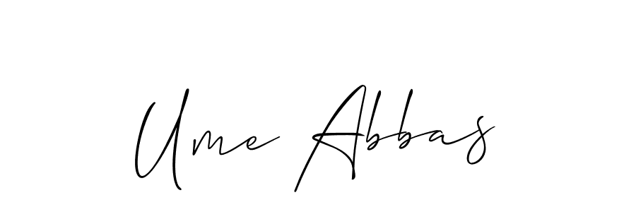 Also You can easily find your signature by using the search form. We will create Ume Abbas name handwritten signature images for you free of cost using Allison_Script sign style. Ume Abbas signature style 2 images and pictures png