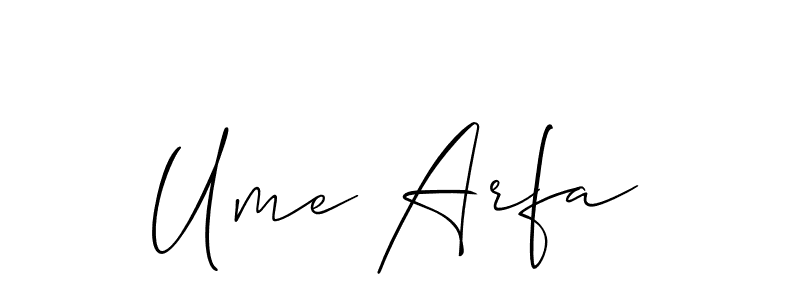 You should practise on your own different ways (Allison_Script) to write your name (Ume Arfa) in signature. don't let someone else do it for you. Ume Arfa signature style 2 images and pictures png