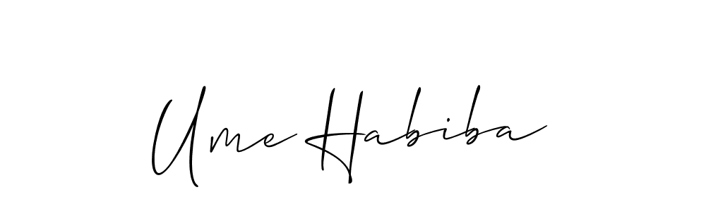 How to Draw Ume Habiba signature style? Allison_Script is a latest design signature styles for name Ume Habiba. Ume Habiba signature style 2 images and pictures png