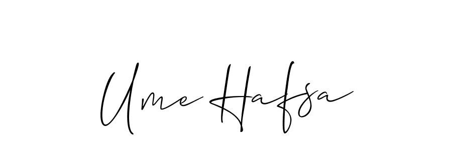 Similarly Allison_Script is the best handwritten signature design. Signature creator online .You can use it as an online autograph creator for name Ume Hafsa. Ume Hafsa signature style 2 images and pictures png