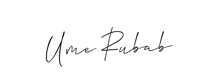 Also we have Ume Rubab name is the best signature style. Create professional handwritten signature collection using Allison_Script autograph style. Ume Rubab signature style 2 images and pictures png