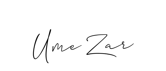 Design your own signature with our free online signature maker. With this signature software, you can create a handwritten (Allison_Script) signature for name Ume Zar. Ume Zar signature style 2 images and pictures png