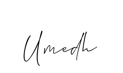 How to make Umedh signature? Allison_Script is a professional autograph style. Create handwritten signature for Umedh name. Umedh signature style 2 images and pictures png