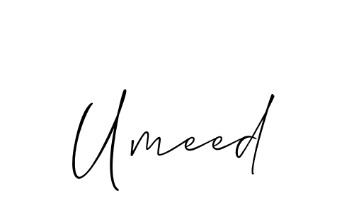 Also we have Umeed name is the best signature style. Create professional handwritten signature collection using Allison_Script autograph style. Umeed signature style 2 images and pictures png
