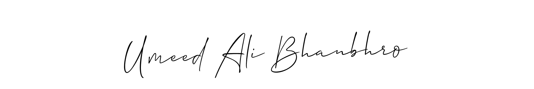 Umeed Ali Bhanbhro stylish signature style. Best Handwritten Sign (Allison_Script) for my name. Handwritten Signature Collection Ideas for my name Umeed Ali Bhanbhro. Umeed Ali Bhanbhro signature style 2 images and pictures png