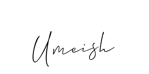 The best way (Allison_Script) to make a short signature is to pick only two or three words in your name. The name Umeish include a total of six letters. For converting this name. Umeish signature style 2 images and pictures png
