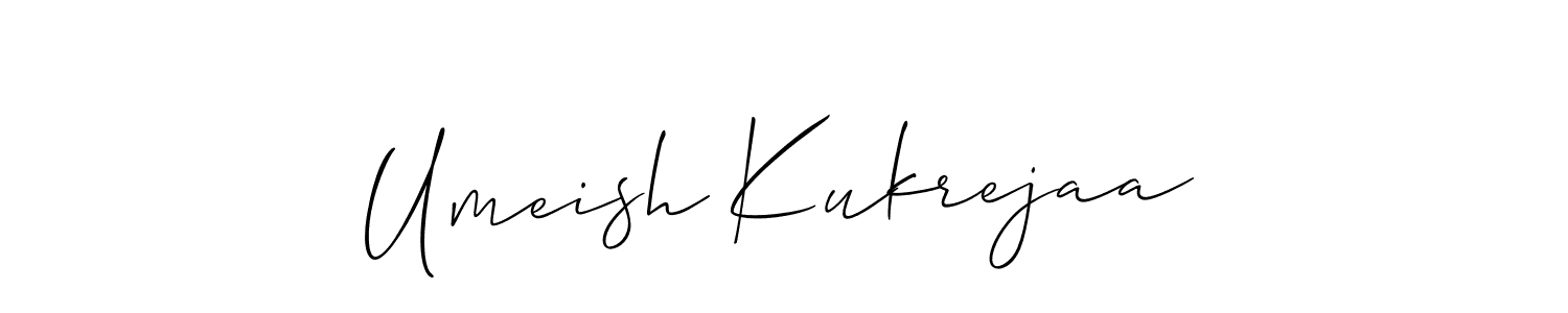 Umeish Kukrejaa stylish signature style. Best Handwritten Sign (Allison_Script) for my name. Handwritten Signature Collection Ideas for my name Umeish Kukrejaa. Umeish Kukrejaa signature style 2 images and pictures png