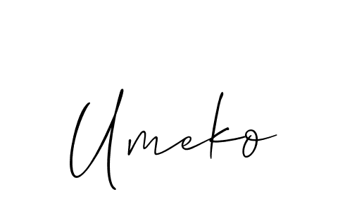 Umeko stylish signature style. Best Handwritten Sign (Allison_Script) for my name. Handwritten Signature Collection Ideas for my name Umeko. Umeko signature style 2 images and pictures png