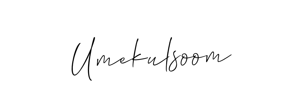 Also You can easily find your signature by using the search form. We will create Umekulsoom name handwritten signature images for you free of cost using Allison_Script sign style. Umekulsoom signature style 2 images and pictures png