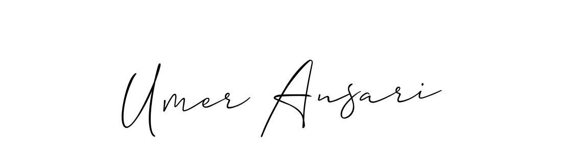 Design your own signature with our free online signature maker. With this signature software, you can create a handwritten (Allison_Script) signature for name Umer Ansari. Umer Ansari signature style 2 images and pictures png