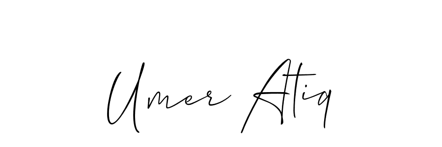 Similarly Allison_Script is the best handwritten signature design. Signature creator online .You can use it as an online autograph creator for name Umer Atiq. Umer Atiq signature style 2 images and pictures png