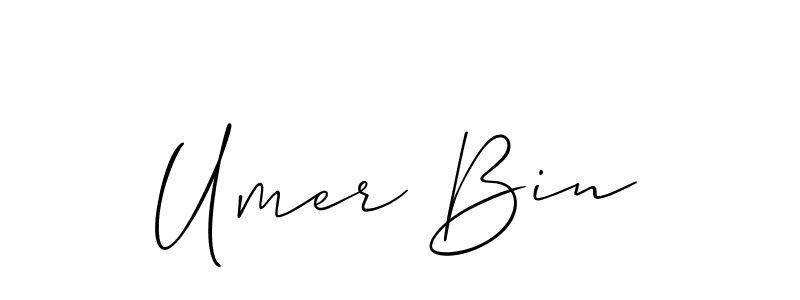 Also You can easily find your signature by using the search form. We will create Umer Bin name handwritten signature images for you free of cost using Allison_Script sign style. Umer Bin signature style 2 images and pictures png