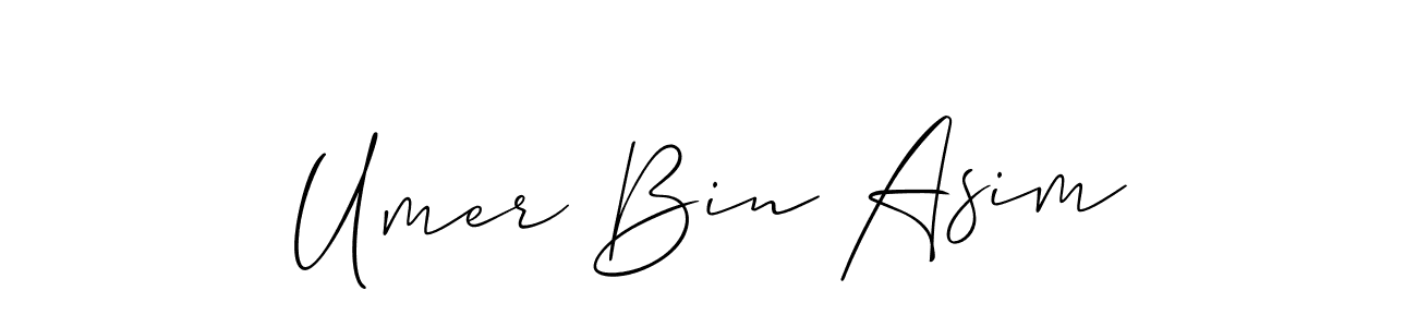 Use a signature maker to create a handwritten signature online. With this signature software, you can design (Allison_Script) your own signature for name Umer Bin Asim. Umer Bin Asim signature style 2 images and pictures png