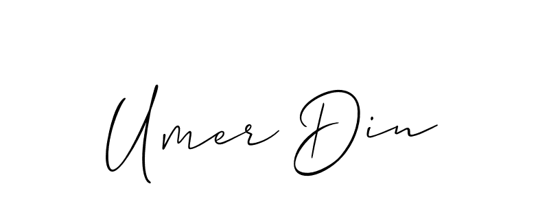 Create a beautiful signature design for name Umer Din. With this signature (Allison_Script) fonts, you can make a handwritten signature for free. Umer Din signature style 2 images and pictures png