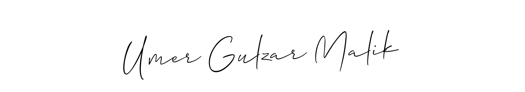 Also we have Umer Gulzar Malik name is the best signature style. Create professional handwritten signature collection using Allison_Script autograph style. Umer Gulzar Malik signature style 2 images and pictures png