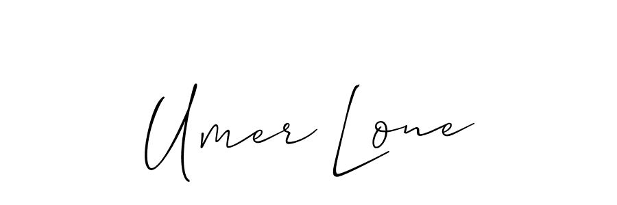 Use a signature maker to create a handwritten signature online. With this signature software, you can design (Allison_Script) your own signature for name Umer Lone. Umer Lone signature style 2 images and pictures png