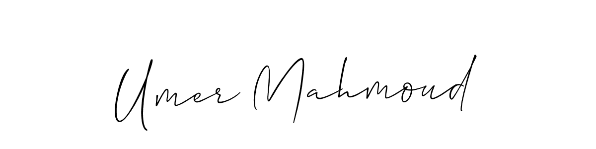 The best way (Allison_Script) to make a short signature is to pick only two or three words in your name. The name Umer Mahmoud include a total of six letters. For converting this name. Umer Mahmoud signature style 2 images and pictures png