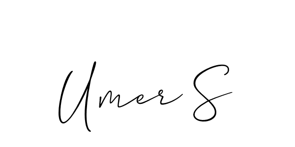 Use a signature maker to create a handwritten signature online. With this signature software, you can design (Allison_Script) your own signature for name Umer S. Umer S signature style 2 images and pictures png