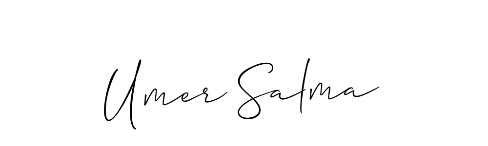 It looks lik you need a new signature style for name Umer Salma. Design unique handwritten (Allison_Script) signature with our free signature maker in just a few clicks. Umer Salma signature style 2 images and pictures png