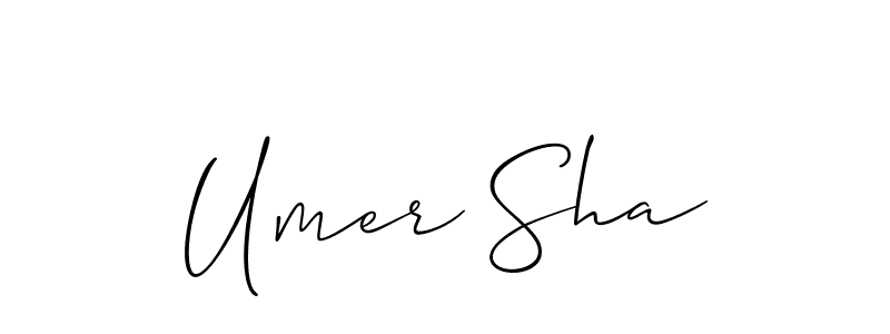 Use a signature maker to create a handwritten signature online. With this signature software, you can design (Allison_Script) your own signature for name Umer Sha. Umer Sha signature style 2 images and pictures png