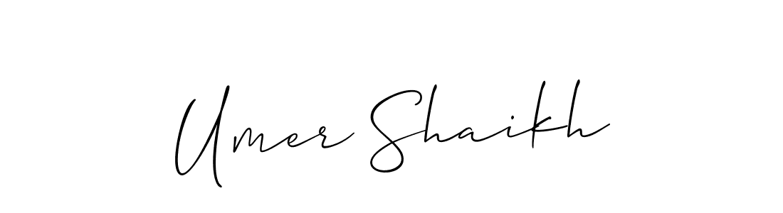 The best way (Allison_Script) to make a short signature is to pick only two or three words in your name. The name Umer Shaikh include a total of six letters. For converting this name. Umer Shaikh signature style 2 images and pictures png