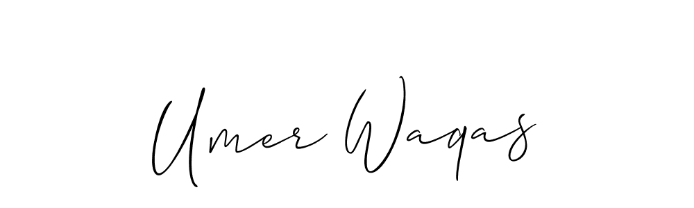 Create a beautiful signature design for name Umer Waqas. With this signature (Allison_Script) fonts, you can make a handwritten signature for free. Umer Waqas signature style 2 images and pictures png