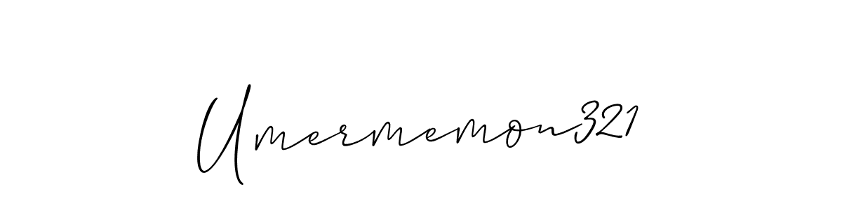 Use a signature maker to create a handwritten signature online. With this signature software, you can design (Allison_Script) your own signature for name Umermemon321. Umermemon321 signature style 2 images and pictures png