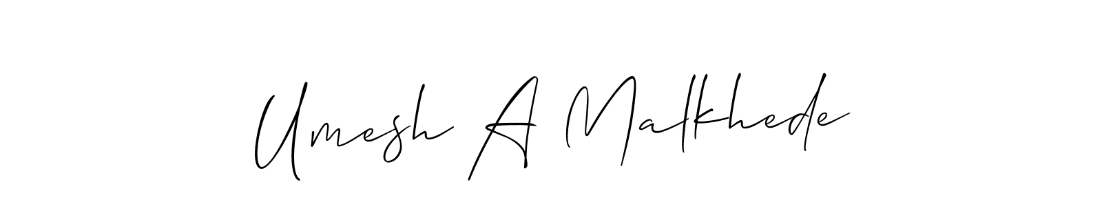 Make a short Umesh A Malkhede signature style. Manage your documents anywhere anytime using Allison_Script. Create and add eSignatures, submit forms, share and send files easily. Umesh A Malkhede signature style 2 images and pictures png