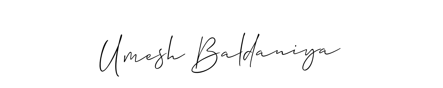 How to Draw Umesh Baldaniya signature style? Allison_Script is a latest design signature styles for name Umesh Baldaniya. Umesh Baldaniya signature style 2 images and pictures png