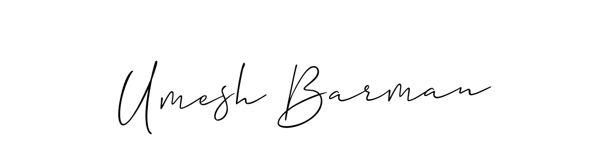 How to make Umesh Barman name signature. Use Allison_Script style for creating short signs online. This is the latest handwritten sign. Umesh Barman signature style 2 images and pictures png