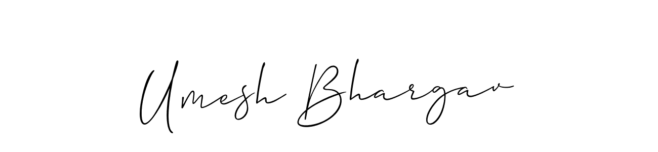 How to make Umesh Bhargav signature? Allison_Script is a professional autograph style. Create handwritten signature for Umesh Bhargav name. Umesh Bhargav signature style 2 images and pictures png