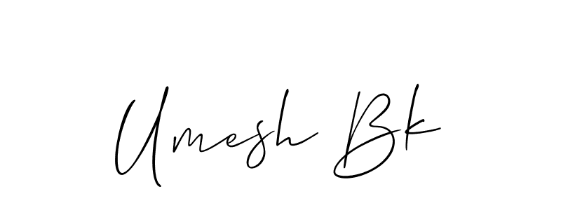 Also You can easily find your signature by using the search form. We will create Umesh Bk name handwritten signature images for you free of cost using Allison_Script sign style. Umesh Bk signature style 2 images and pictures png