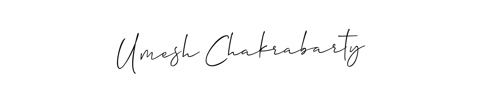 How to make Umesh Chakrabarty name signature. Use Allison_Script style for creating short signs online. This is the latest handwritten sign. Umesh Chakrabarty signature style 2 images and pictures png