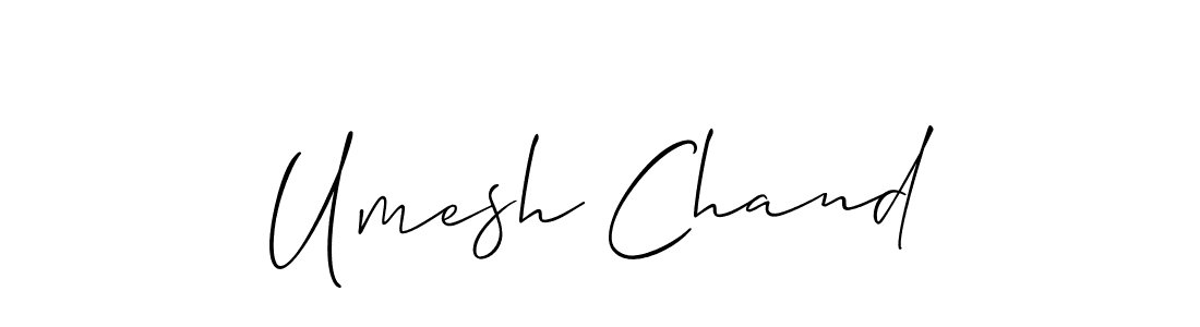 Allison_Script is a professional signature style that is perfect for those who want to add a touch of class to their signature. It is also a great choice for those who want to make their signature more unique. Get Umesh Chand name to fancy signature for free. Umesh Chand signature style 2 images and pictures png
