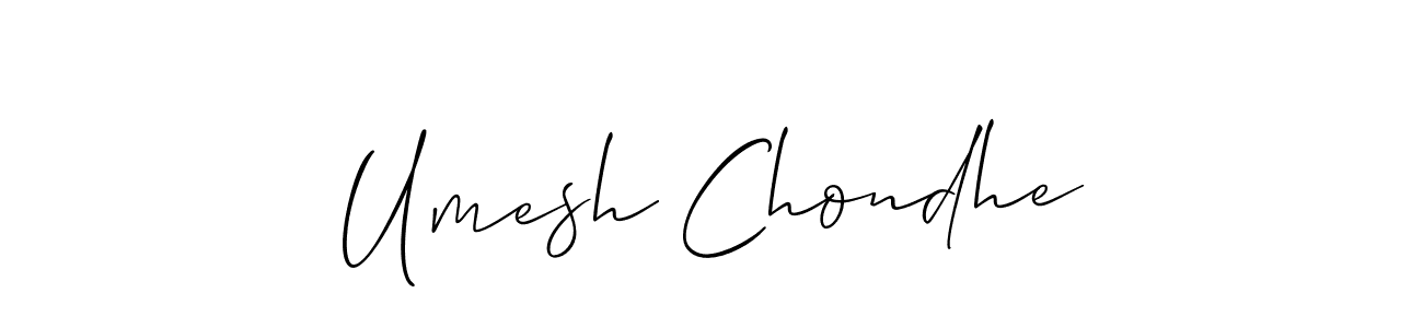 The best way (Allison_Script) to make a short signature is to pick only two or three words in your name. The name Umesh Chondhe include a total of six letters. For converting this name. Umesh Chondhe signature style 2 images and pictures png