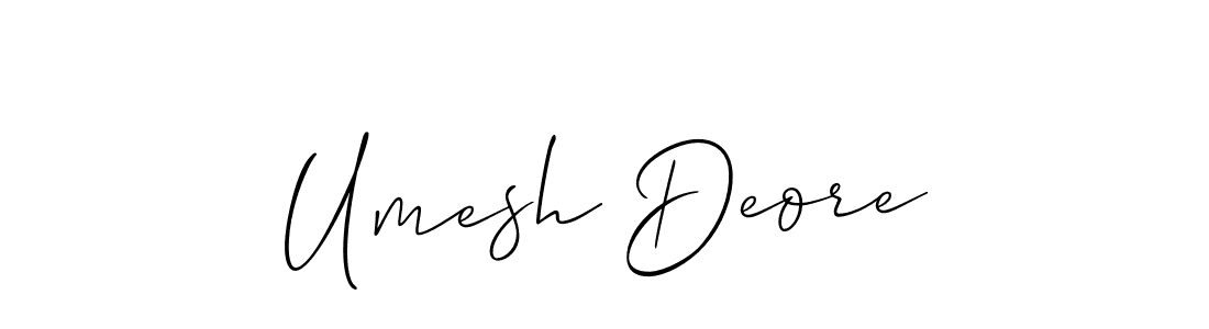Also we have Umesh Deore name is the best signature style. Create professional handwritten signature collection using Allison_Script autograph style. Umesh Deore signature style 2 images and pictures png