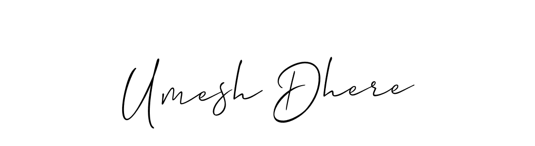 The best way (Allison_Script) to make a short signature is to pick only two or three words in your name. The name Umesh Dhere include a total of six letters. For converting this name. Umesh Dhere signature style 2 images and pictures png