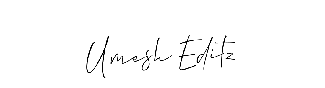How to make Umesh Editz name signature. Use Allison_Script style for creating short signs online. This is the latest handwritten sign. Umesh Editz signature style 2 images and pictures png