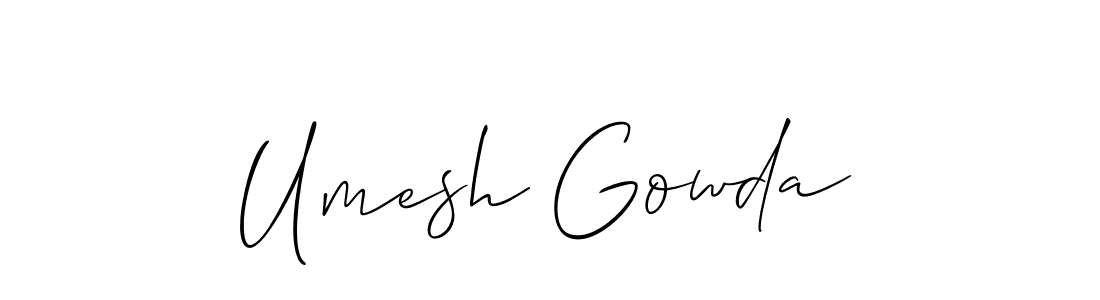 Make a beautiful signature design for name Umesh Gowda. With this signature (Allison_Script) style, you can create a handwritten signature for free. Umesh Gowda signature style 2 images and pictures png