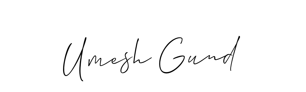 Create a beautiful signature design for name Umesh Gund. With this signature (Allison_Script) fonts, you can make a handwritten signature for free. Umesh Gund signature style 2 images and pictures png