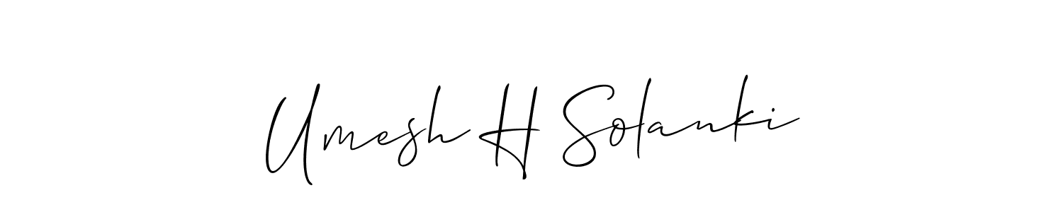 Umesh H Solanki stylish signature style. Best Handwritten Sign (Allison_Script) for my name. Handwritten Signature Collection Ideas for my name Umesh H Solanki. Umesh H Solanki signature style 2 images and pictures png