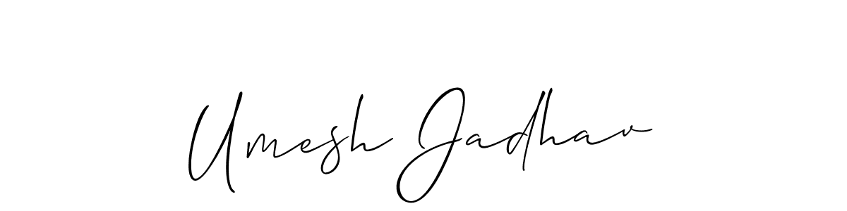 How to make Umesh Jadhav name signature. Use Allison_Script style for creating short signs online. This is the latest handwritten sign. Umesh Jadhav signature style 2 images and pictures png