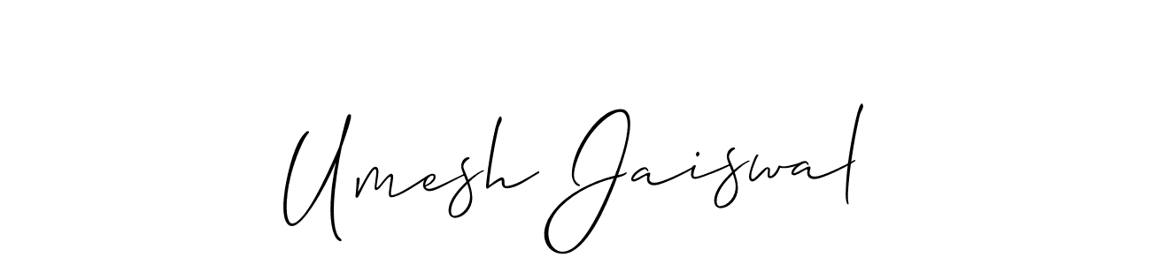 Make a beautiful signature design for name Umesh Jaiswal. With this signature (Allison_Script) style, you can create a handwritten signature for free. Umesh Jaiswal signature style 2 images and pictures png