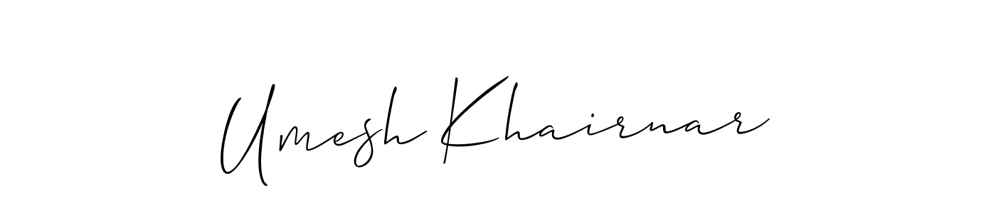 Also we have Umesh Khairnar name is the best signature style. Create professional handwritten signature collection using Allison_Script autograph style. Umesh Khairnar signature style 2 images and pictures png