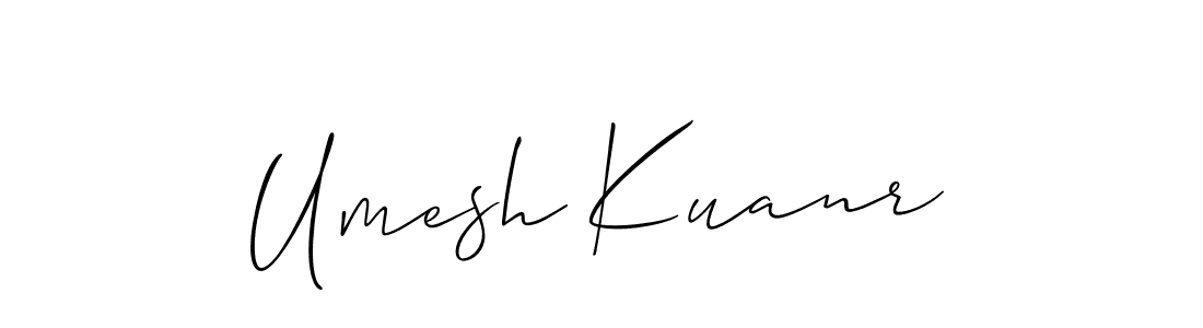 Use a signature maker to create a handwritten signature online. With this signature software, you can design (Allison_Script) your own signature for name Umesh Kuanr. Umesh Kuanr signature style 2 images and pictures png