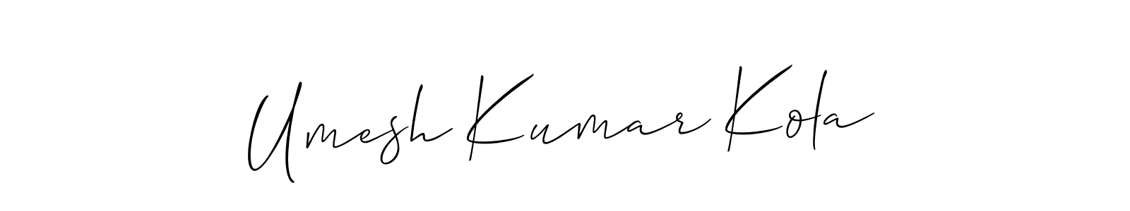 How to make Umesh Kumar Kola signature? Allison_Script is a professional autograph style. Create handwritten signature for Umesh Kumar Kola name. Umesh Kumar Kola signature style 2 images and pictures png