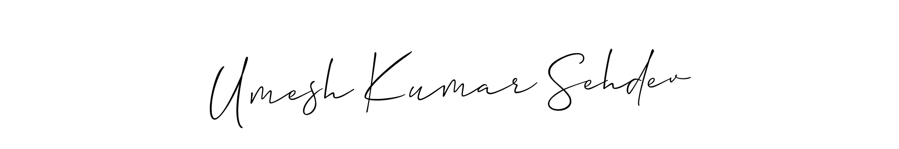 Umesh Kumar Sehdev stylish signature style. Best Handwritten Sign (Allison_Script) for my name. Handwritten Signature Collection Ideas for my name Umesh Kumar Sehdev. Umesh Kumar Sehdev signature style 2 images and pictures png