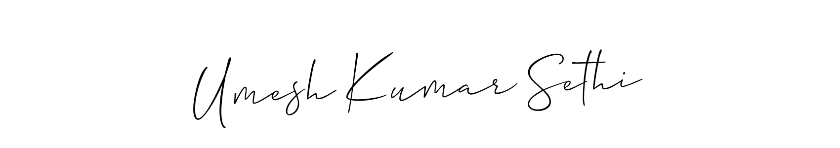 Also You can easily find your signature by using the search form. We will create Umesh Kumar Sethi name handwritten signature images for you free of cost using Allison_Script sign style. Umesh Kumar Sethi signature style 2 images and pictures png