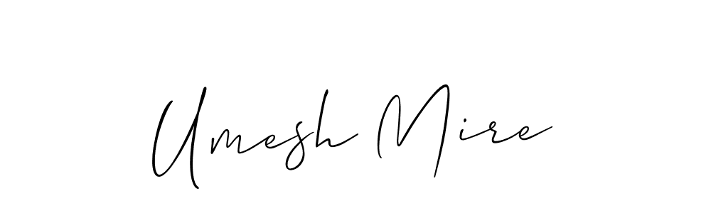 The best way (Allison_Script) to make a short signature is to pick only two or three words in your name. The name Umesh Mire include a total of six letters. For converting this name. Umesh Mire signature style 2 images and pictures png